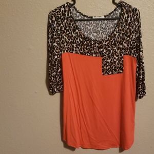 Orange and leopard top